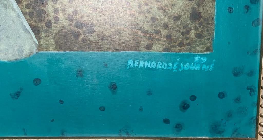 Bernard Sejourne (1947-1994) 48"x40" Sans titre 1989 Acrylique sur carton Peinture #1JN-HA