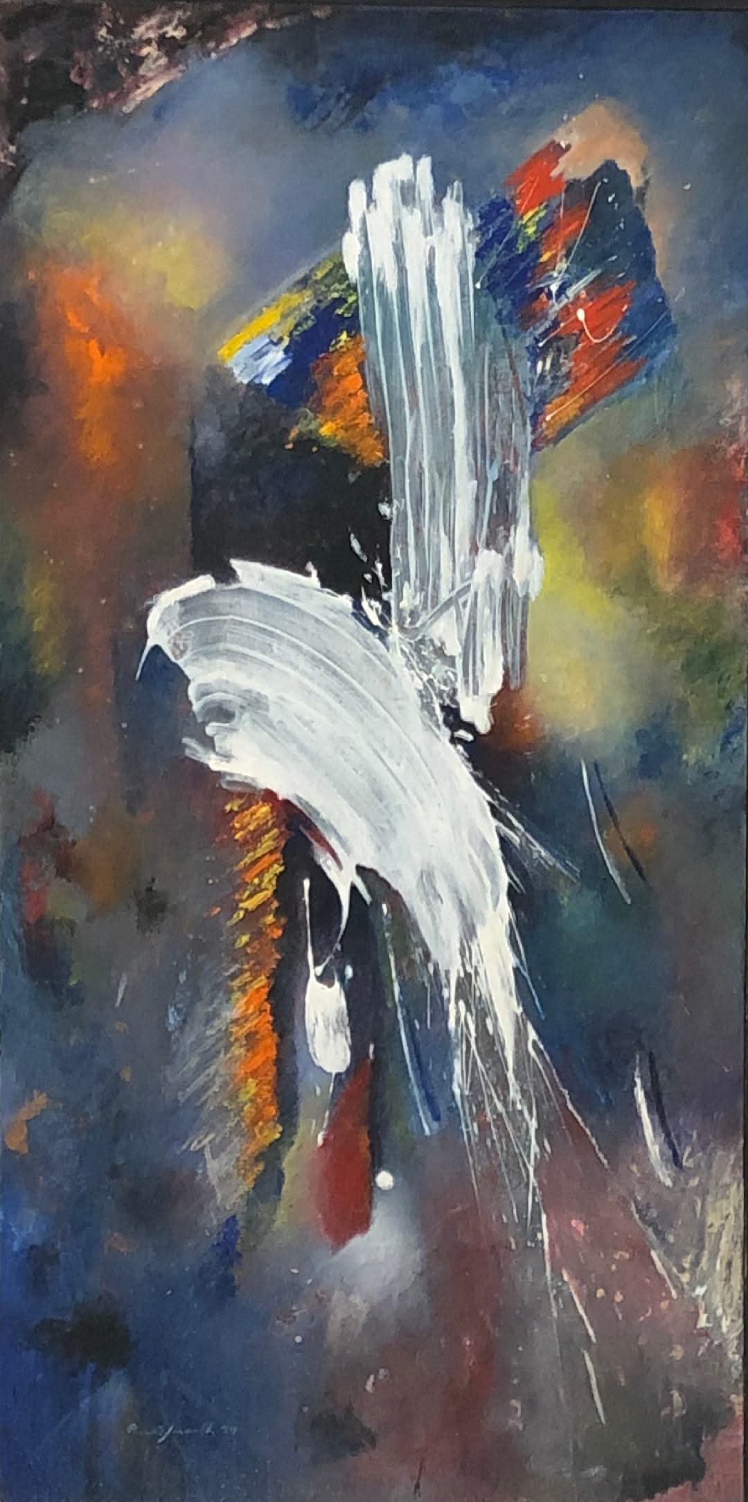 Pascal Smarth 40"x20" Acrylique abstrait sur toile #2FC