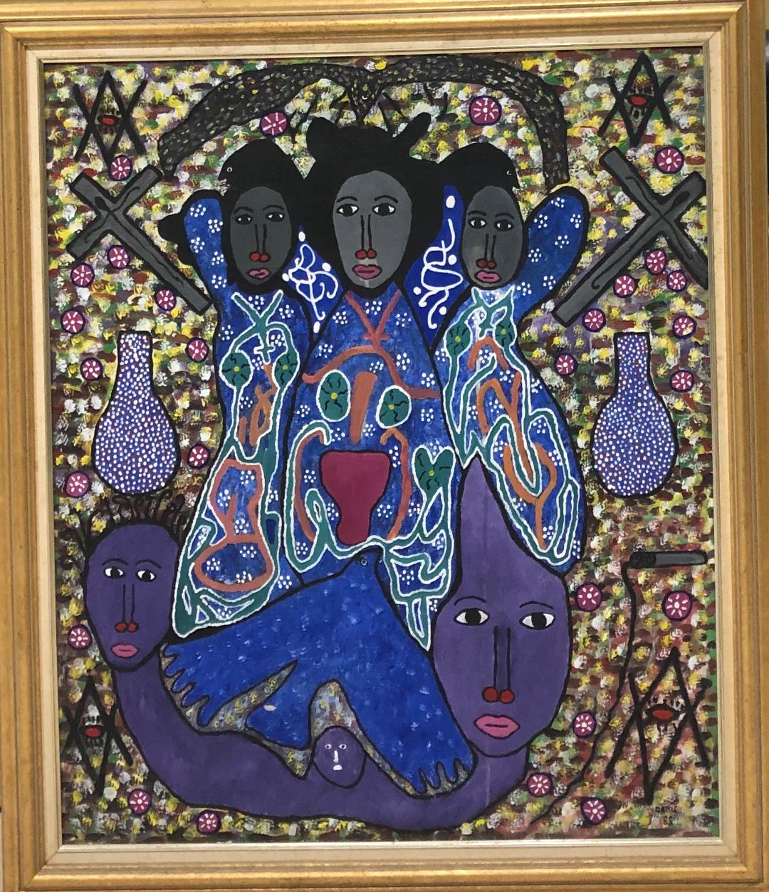 Denis Smith 36"x30" Spirits 1985 Acrílico sobre lienzo Enmarcado #1FC