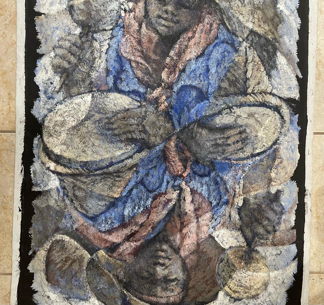Lyonel Laurenceau (Haitiano, n. 1942) "The Joker" 1977 Acrílico sobre lienzo Pintura 36"h X 24"w #26-3-96GSN-NY