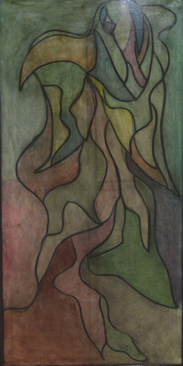 Dimitri Wiener (ASGARD) 25"x72" My Lady Original Chalk Pastel sobre lienzo #1CWD