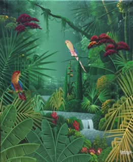 Albott Bonhomme 24"x20" Paradise 2014 Acrylique sur toile #7MFN