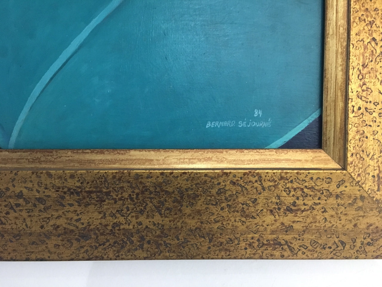 Bernard Sejourne (1947-1994) 48"x60" Green By The Beach 1984 Acrílico sobre Masonite 2409GN-HA