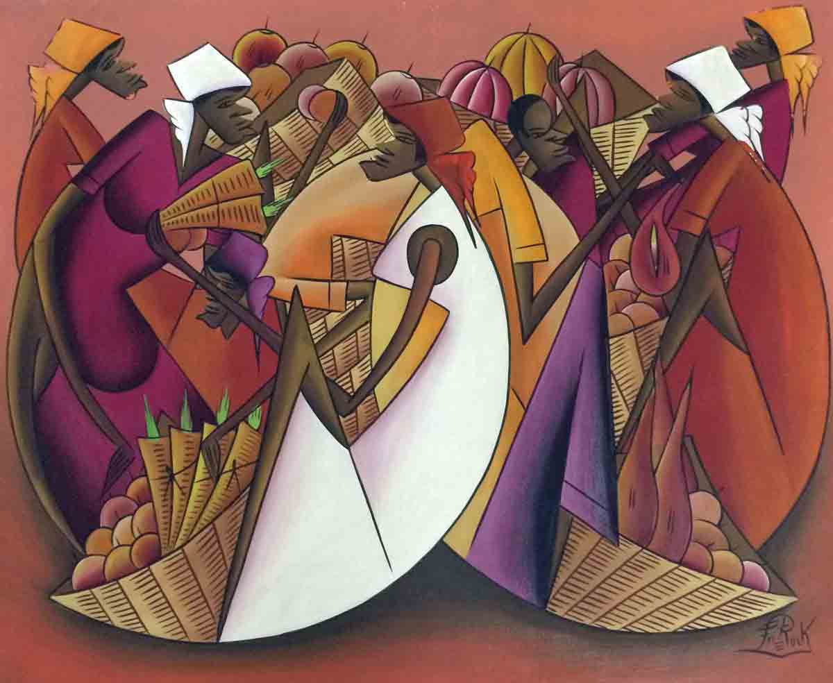 Fritz Rock 20"x24 » c1970 Marchands Huile sur toile #28-3-96GN-HA