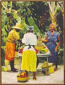 Sophia Lacroix 24"x19" Machann Papay ( Papaya Merchant) Giclee on Canvas Limited Edition 50 s/n # 8LS-11-10