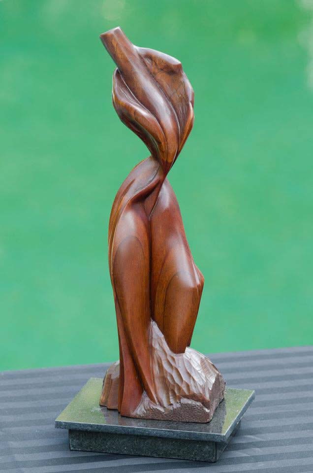 Randolph San Millan "Seductive" 18"h x 4.5"w x 4.5"d Wood on Granite #CRSM11
