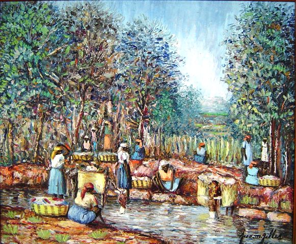 Jean-Madsen Gilles 20"x24" Río Óleo sobre lienzo #1-2-95MFN