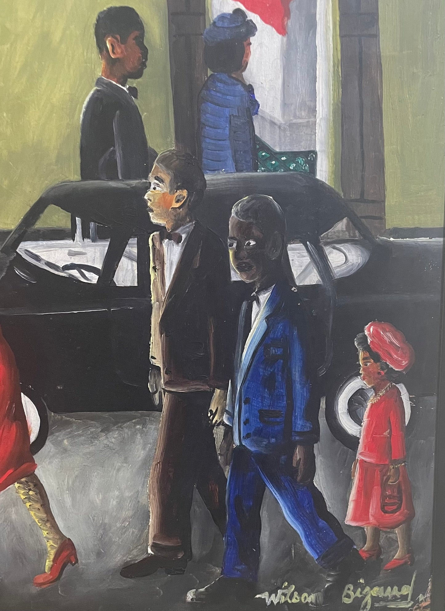 Wilson Bigaud (1931-2010) 24"x24" Boda 1970 Grado A Óleo sobre tabla#4-2-95MFN