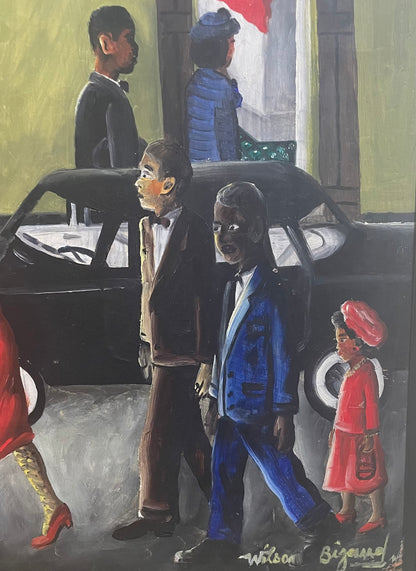 Wilson Bigaud (1931-2010) 24"x24" Boda 1970 Grado A Óleo sobre tabla#4-2-95MFN