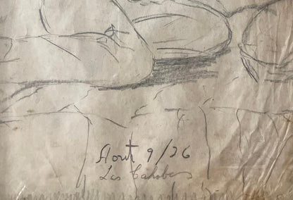 Xavier Amiama (1910-1969) 10.5"x7" El comulgante 1939 Dibujo a lápiz y tinta sobre papel #1MFN
