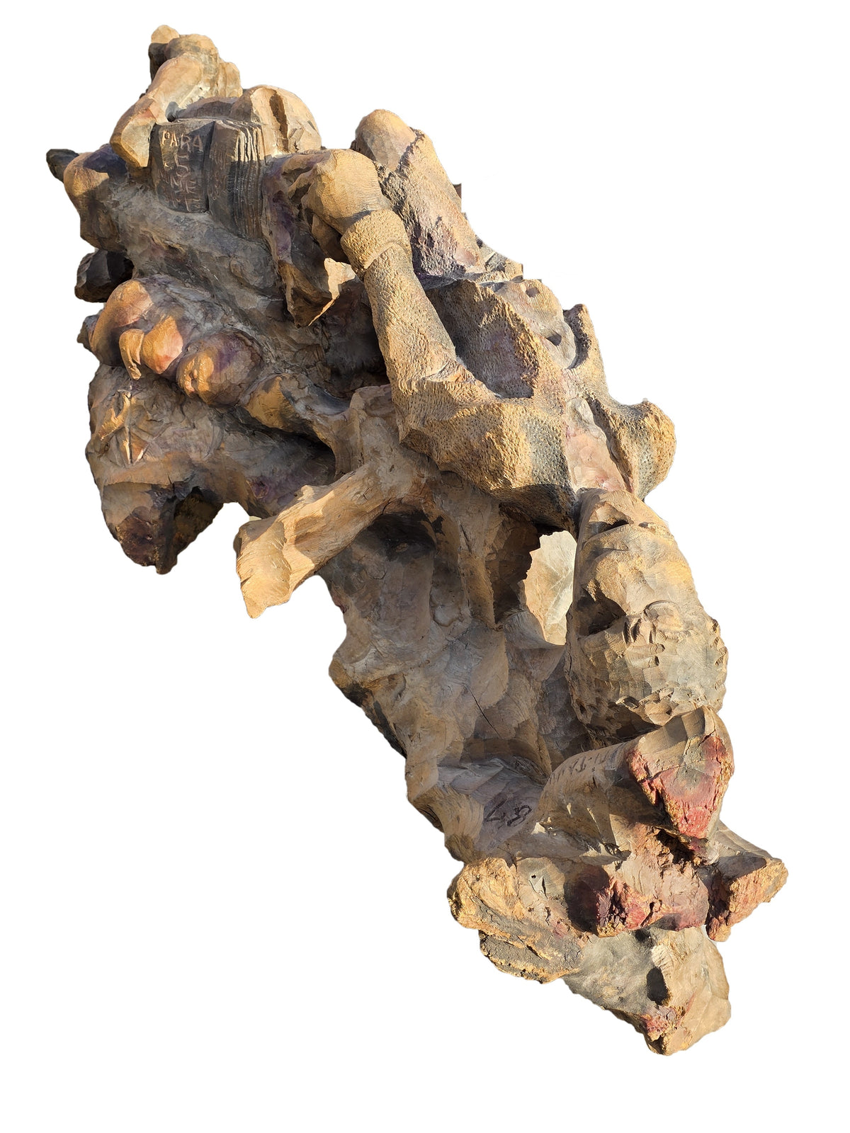 André Eugène 50"x19"x18" Zanzet Bwa Carved Wood Sculpture #4HK