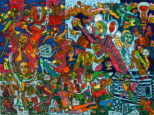 Anick Langelier 30"x40" Lazarus and the Rich Man 2026 Acrylic on Canvas Painting #1AL