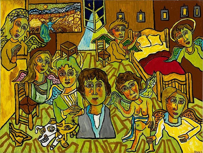 Anick Langelier 30"x40" The Visitation 2023 Acrylic on Canvas Painting #2AL