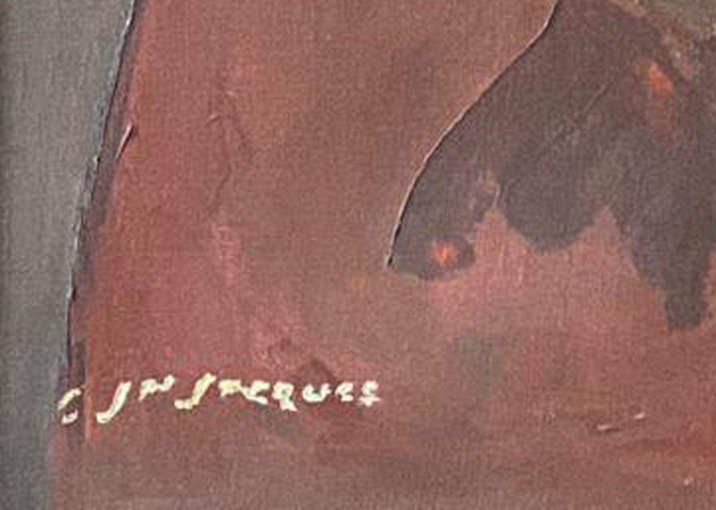 Carlo Jn-Jacques (1943-1990) 24"x20" Two Women in Conversation c1990 Acrylic on Canvas Unframed Painting #3JN-HA