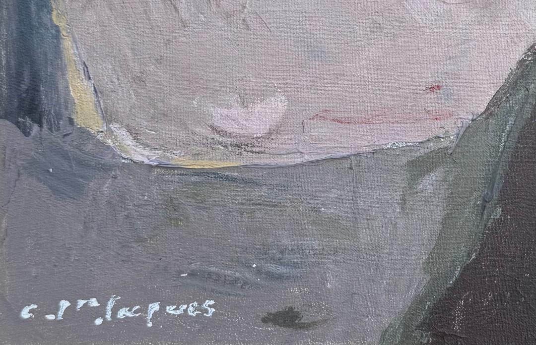 Carlo Jn-Jacques (1943-1990) 20"x24" Acrylique marin sur toile Peinture encadrée #1MA