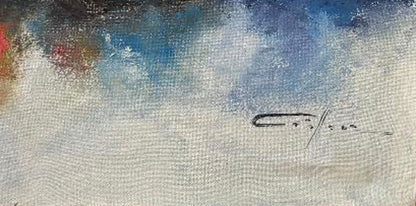 Dieudonne Cedor (1925-2010) 20"x24" Harbor Sailboats with Figures c1980 Oil On Canvas Unframed Painting #2RS