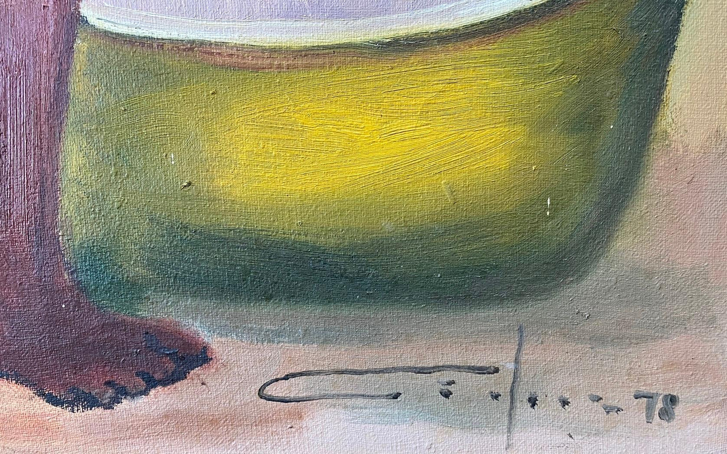Dieudonné Cedor (1925-2010) 20"x12" Nature morte 1971 Huile sur carton non encadrée #1US-NY