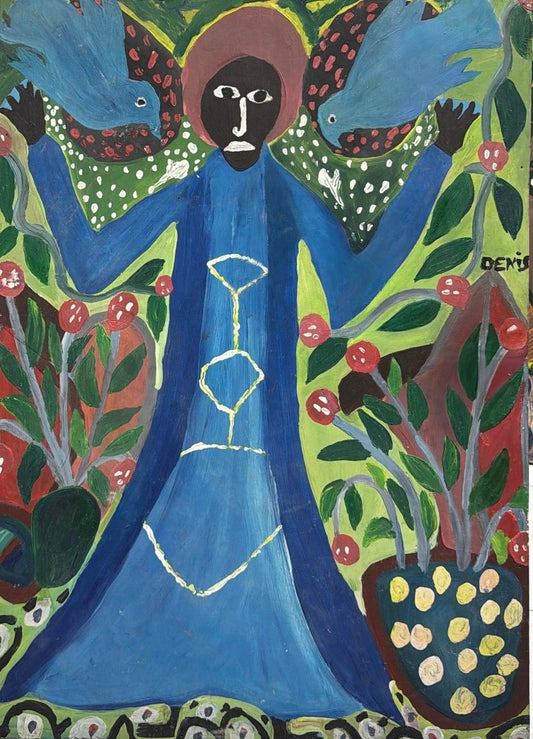 Denis Smith 36"x30" Spirits 1985 Acrílico sobre lienzo Enmarcado #1FC