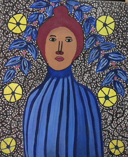 Denis Smith 36"x30" Spirits 1985 Acrílico sobre lienzo Enmarcado #1FC