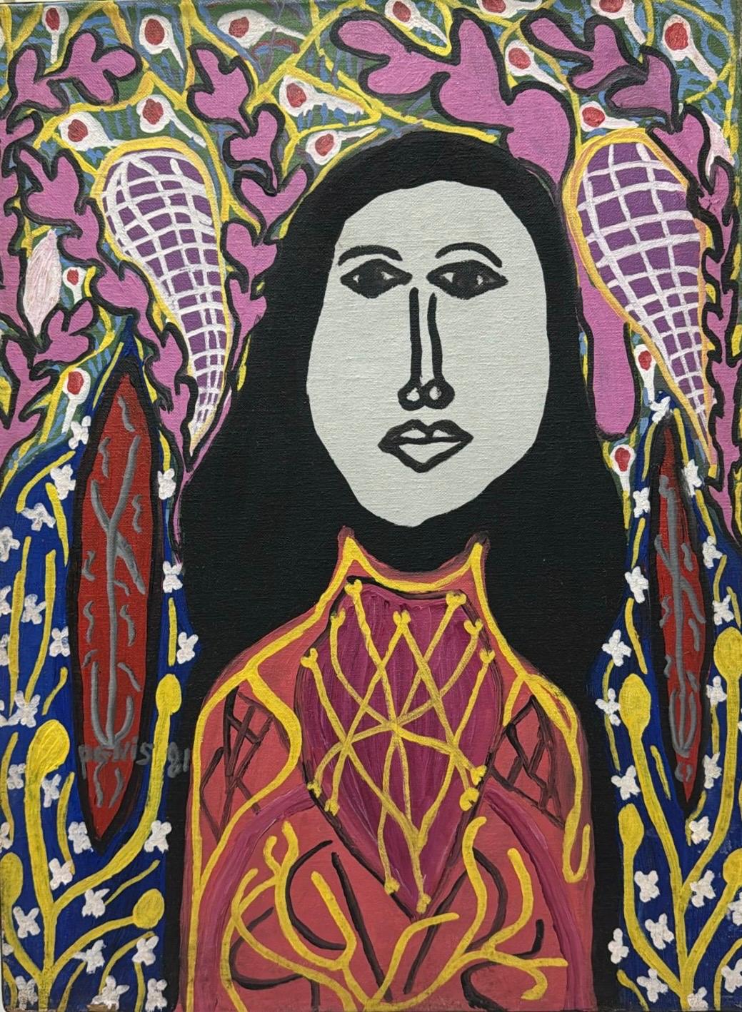 Denis Smith 36"x30" Spirits 1985 Acrílico sobre lienzo Enmarcado #1FC