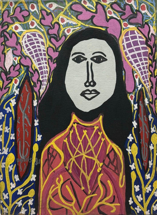 Denis Smith 36"x30" Spirits 1985 Acrílico sobre lienzo Enmarcado #1FC