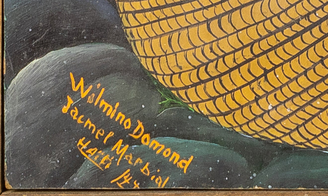 Wilmino Domond (1925-2006) 24"x15.75" Romance 1944 Oil on Board Framed Painting #4SS