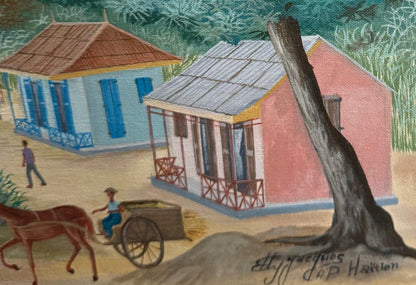Eddy Jacques 12"x16 » La Maison Huile sur Masonite Peinture #1FC
