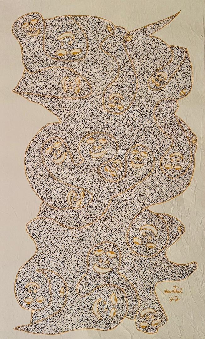 Edouard Martial 40"x24" Voices of Joy 2022 Acrylic on Canvas Unframed Painting#5JN-HA