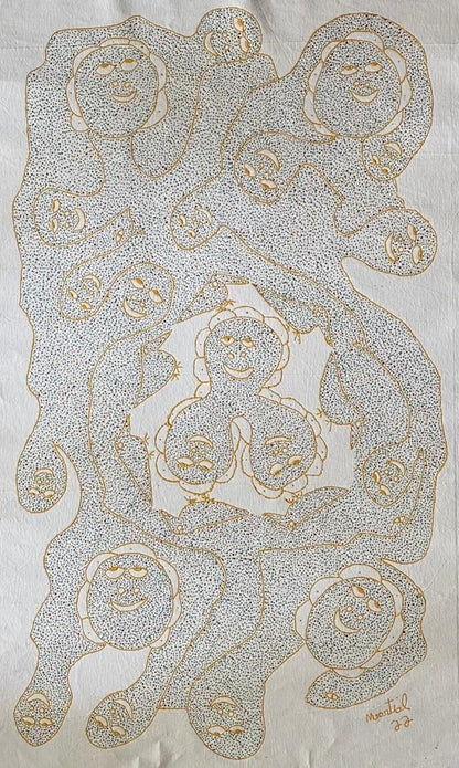 Edouard Martial 40"x24" Circle of Spirits 2022 Acrylic on Canvas Unframed Painting#6JN-HA