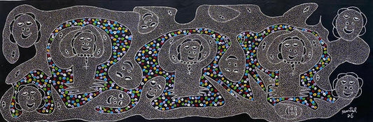 Edouard Martial 20”x60" Spiritual Harmony 2025 Acrylic on Canvas Unframed Painting#7JN-HA