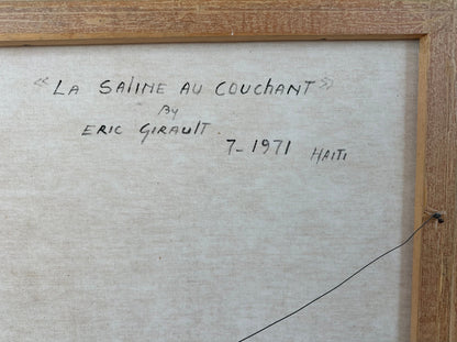 Eric Girault 44.5"x 24" La Saline au Couchant 1971 Oil on Canvas Unframed Painting #1EE