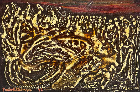 Franck Etienne 20"x30" Metamorphosis 1982 Acrylic on Board Painting#6GN-HA