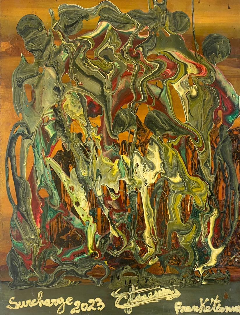 Franck Étienne Frankétienne Surcharge abstract acrylic on board Haitian modern art painting