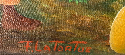 Franklin Latortue (1942-2012) 48"x36" Moise en la jungla Óleo sobre lienzo #41-3-96-HA