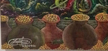 Frantz Zephirin 16"x20" Damballa and Ayida-Wedo c2000 Oil on Canvas Painting #1JM