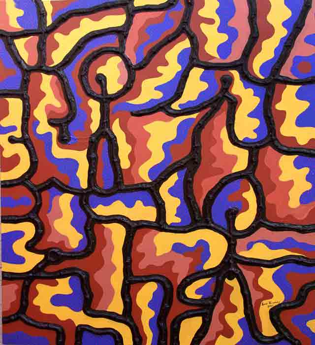 Fred Thomas 60"x48" Sin título 2011 Técnica mixta sobre lienzo #2CFT