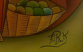 Fritz Rock 16"x12" Marchands c1970 Huile sur toile #1-2-95MFN