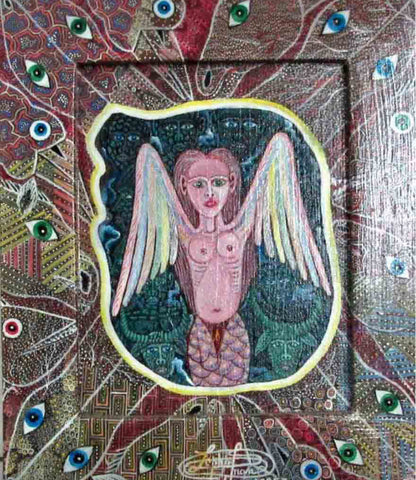Frantz Zephrin 11 1/2" x 13 1/2" Flying Spirits Huile à bord avec bordures peintes #J60-HA