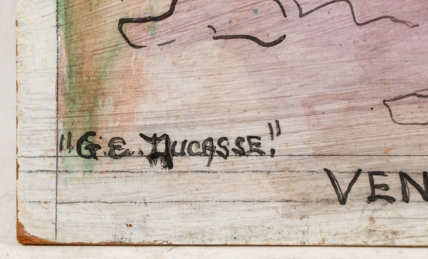 Gervais Emmanuel Ducasse (1903-1988) 24"x16" 1980 "Vendedores de frutas y verduras" Aceite a bordo #10MFN