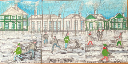 Gervais Emmanuel Ducasse (1903-1988) 16"x24" 1980 "Esquina de un pequeño mercado y los comerciantes" Óleo a bordo #8MFN