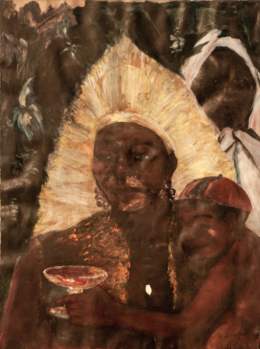 Paul Gardere (1944-2011) 30"x22" Les Contes de Fées 1978 Acrylic on Paper-Unframed-Collection Marie & Georges S. Nader #1GSN-HA