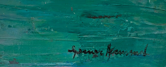 Gesner Armand (1936-2008) 10"x12 Le couple de pigeons bleus 1993 Peinture à l'huile sur planche sans cadre #1AB