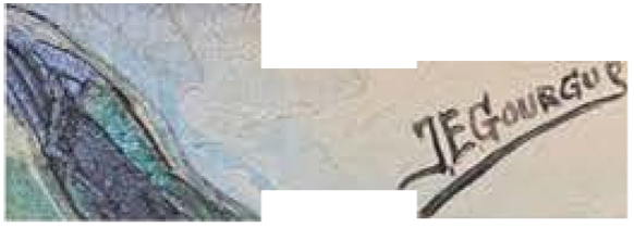 Jacques-Enguerrand Gourgue (1930-1996) 32"x24" Profile of of Man With Hat C1964 Oil on Board Painting #11-SM