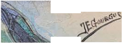 Jacques-Enguerrand Gourgue (1930-1996) 32"x24" Profile of of Man With Hat C1964 Oil on Board Painting #11-SM