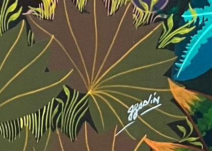Jacques Geslin 36"x48" Bosque tropical Óleo sobre lienzo #96-3-96-HA