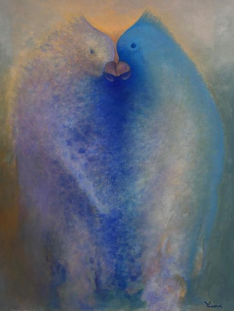 Jean-Pierre Theard 44"x34" The Embrace  Oil on Canvas Painting #1GN-HA