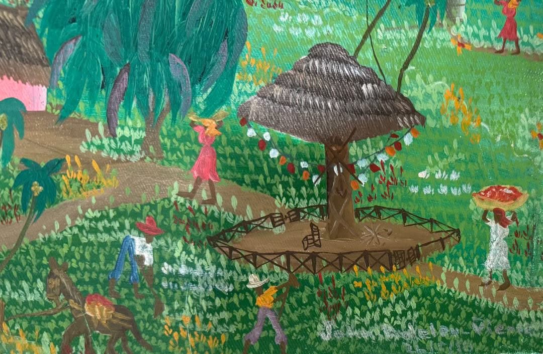 John Adeler Pierre 20"x24" Rural Scene 1980  Oil on Canvas Painting #2-2-95MFN
