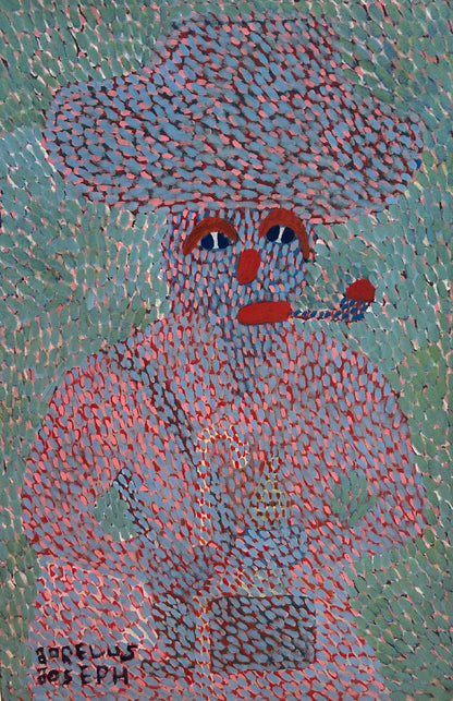 Jorelus Joseph (Haitian, 1947-2009) 30"x24"  Papa Zaka Acrylic on Canvas Painting #1AK