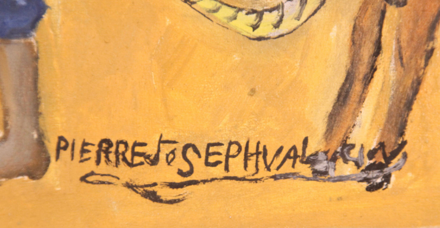 Pierre-Joseph Valcin (1925-2000) 18"x24" Outdoor Cooking c1980 Acrylic on Canvas #1TP