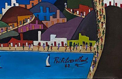 Prefete Duffaut (Haitian, 1923-2012) 36"x24" La Reinne Annalïa 1982 Oil on Canvas Unframed Painting #4JN-HA